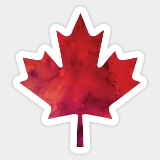 Canada Day Watercolour Maple Leaf Pattern Sticker